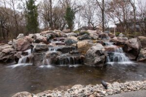 Shadow Gray Boulders in Waterfall